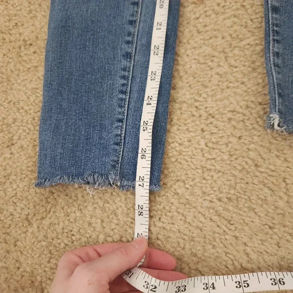 Etienne Marcel Size 25 Medium Blue Wash Jeans Straight Leg Red Zippers #C63 - Picture 4 of 7